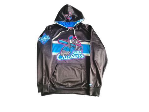 Forest City Cobra Chickens Sublimated Hoodie Black